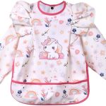 ANFRAIG Long Sleeve Bibs for Babies. Waterproof Baby Bibs for Eating are Toddler Bibs with Sleeves and Baby Food Catcher